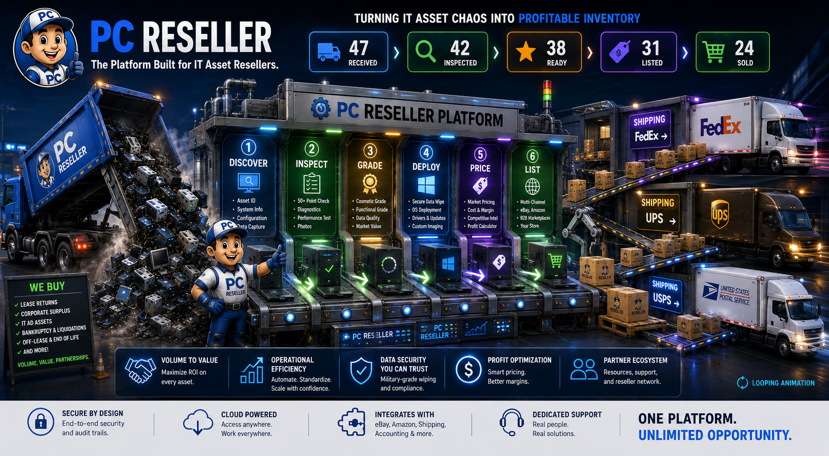 PC Reseller production workflow illustration